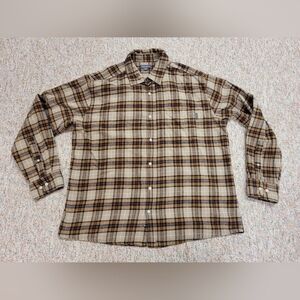 Plaid Men's Shirt in Brown and Tan